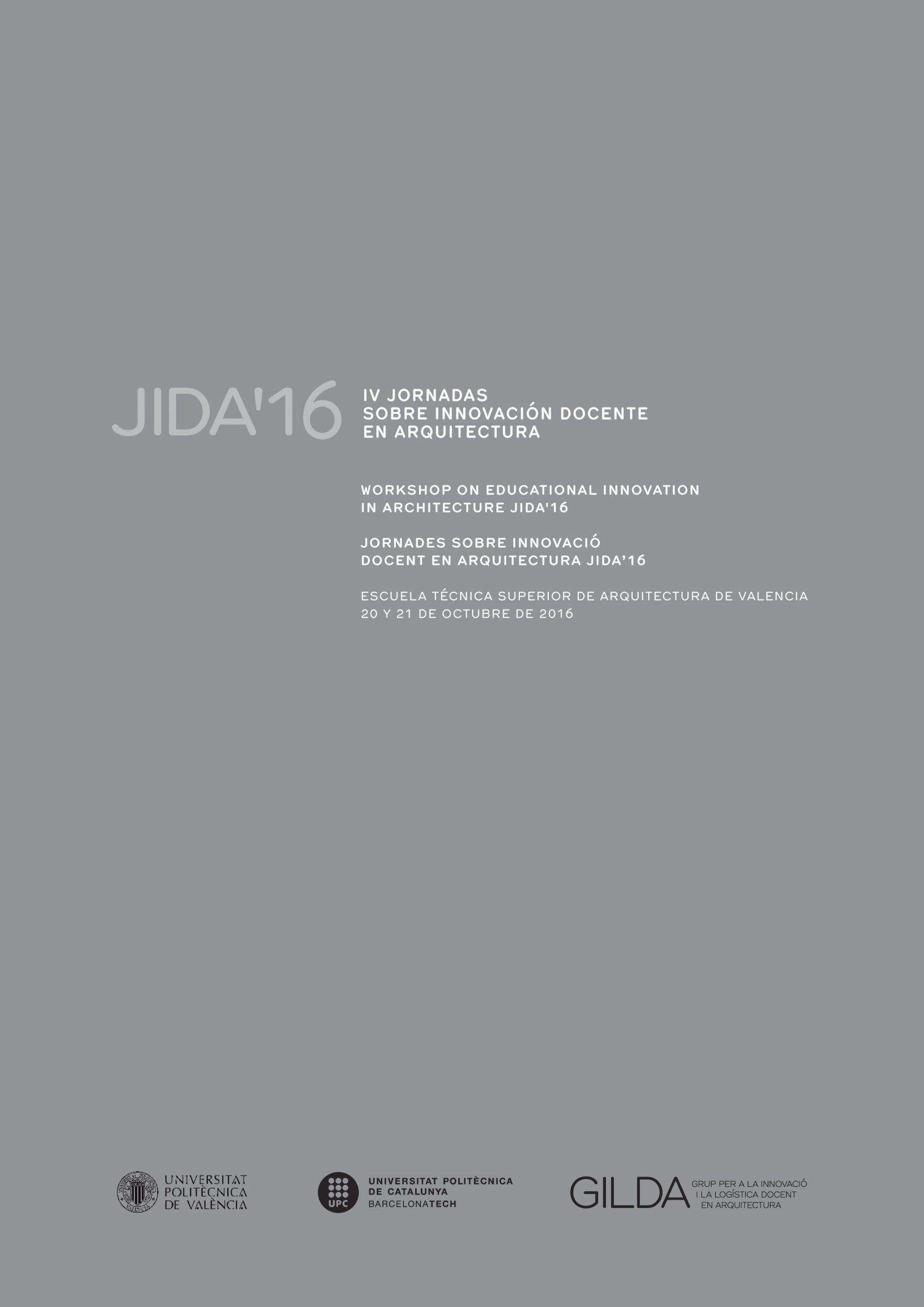 JIDA’16 IV Jornadas sobre innovación docente en arquitectura